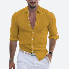 Felix | Herren Leichtes Sommer Freizeithemd in Gelb