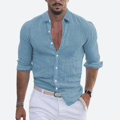 Felix | Herren Leichtes Sommer Freizeithemd in Blau