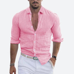 Felix | Herren Leichtes Sommer Freizeithemd in Rosa