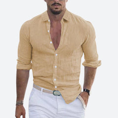 Felix | Herren Leichtes Sommer Freizeithemd in Khaki