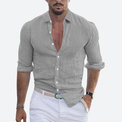 Felix | Herren Leichtes Sommer Freizeithemd in Grau