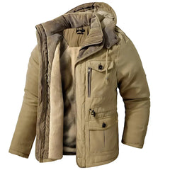 Warmer Herren Wintermantel | Wind- & Wasserdicht | Outdoor Mantel in Khaki