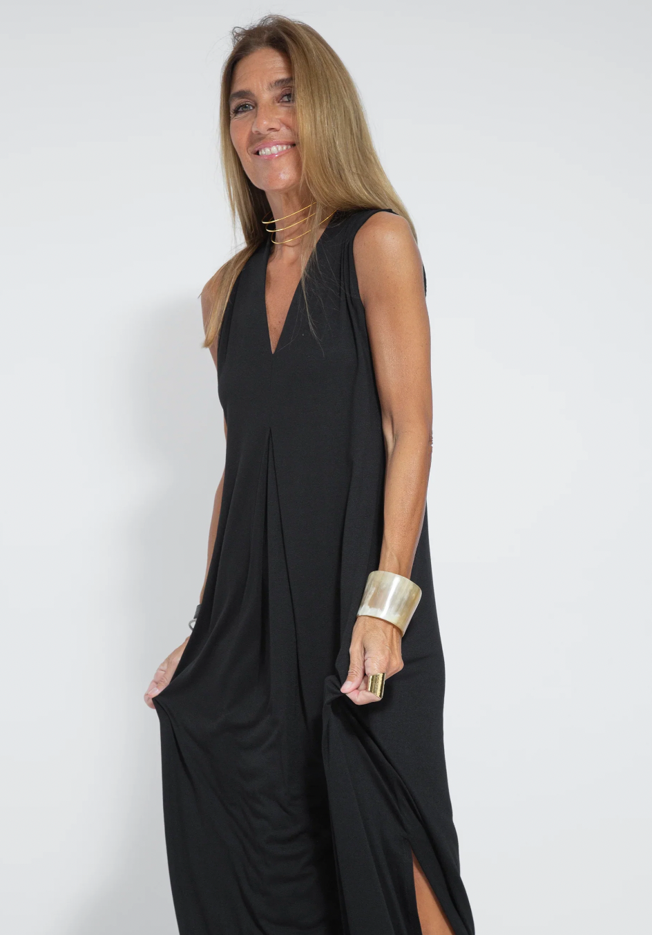 Elfleda - Langes Kleid mit Weste