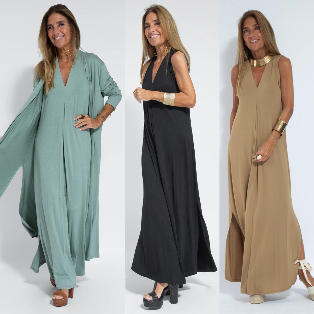 Elfleda - Langes Kleid mit Weste
