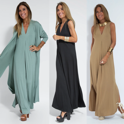 Elfleda - Langes Kleid mit Weste