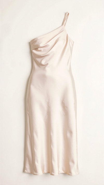 Louise - Verführerisch - One Shoulder Midi-Kleid