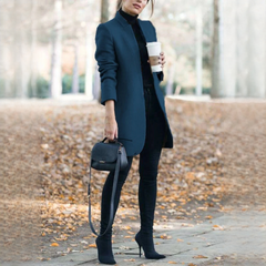Savannah - Stilvoller langer Blazer in Dunkelblau