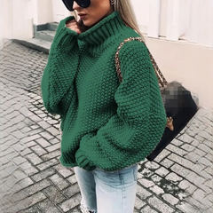 Vale - Eleganter und stilvoller Rollkragenpullover in Grün