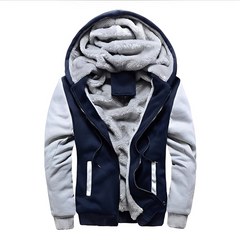 Istvan - Stilvolle und warme Kapuzenjacke in Blau/Grau