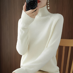Silvana - Eleganter Rollkragenpullover in Weiß