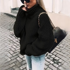 Vale - Eleganter und stilvoller Rollkragenpullover in Schwarz