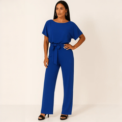 Nora - Stilvoller Jumpsuit mit Gürtel in Blau