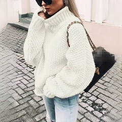 Vale - Eleganter und stilvoller Rollkragenpullover in Weiß