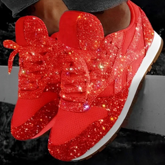 Ross - Stylishe Glitzer-Sneaker in Rot