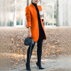 Savannah - Stilvoller langer Blazer in Helles Orange