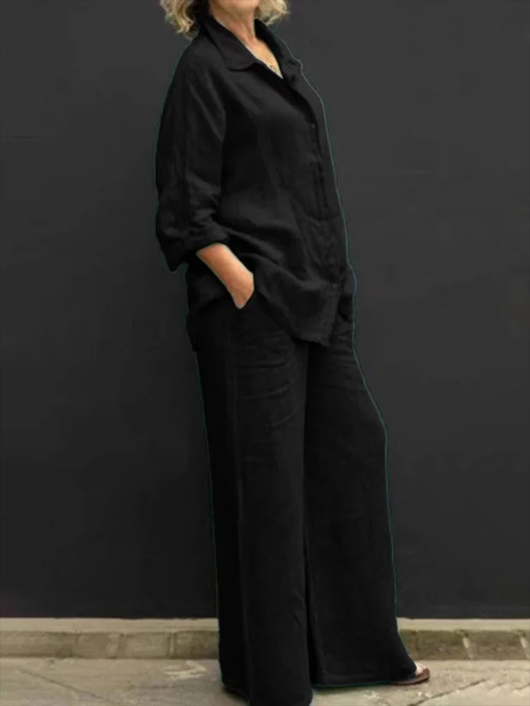 Leinen Hemd und Hose Sommer Set für Damen
