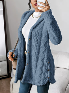 Sophia | Kuschelige Plüsch Strickjacke in Denimblau