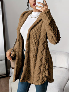 Sophia | Kuschelige Plüsch Strickjacke in Braun