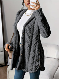 Sophia | Kuschelige Plüsch Strickjacke in Grau