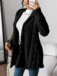 Sophia | Kuschelige Plüsch Strickjacke in Schwarz