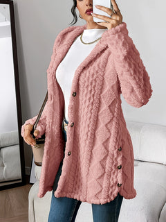 Sophia | Kuschelige Plüsch Strickjacke in Rosa