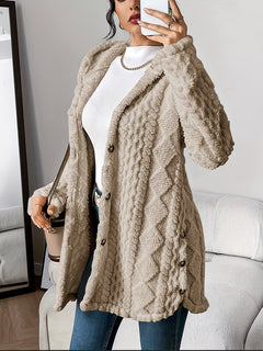 Sophia | Kuschelige Plüsch Strickjacke in Khaki