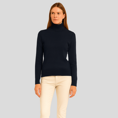 Alaina | Rollkragenpullover für Damen in Marineblau