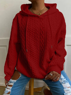 Alexis | Kuscheliges Winter Kapuzensweatshirt in Rot