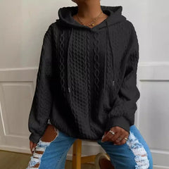 Alexis | Kuscheliges Winter Kapuzensweatshirt in Schwarz