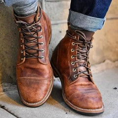 Vintage Lederstiefel für Herren in Braun