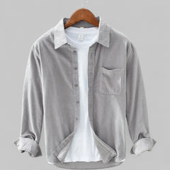 Alighiero | Langärmliges Cordhemd in Beige