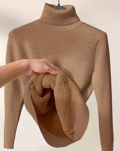 Mara | Warmer Rollkragenpullover weich & modern in Dunkelbraun