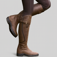 Amalia | Elegante wasserdichte Lederstiefel in Dunkelbraun