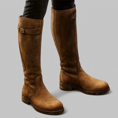 Amalia | Elegante wasserdichte Lederstiefel in Braun
