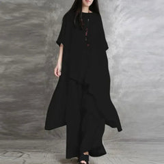 Andrada | Klassisches Set aus Hemd und Hose aus Baumwolle in Schwarz