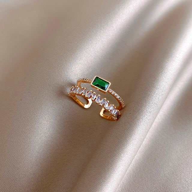 Verstellbarer Smaragdring in Gold