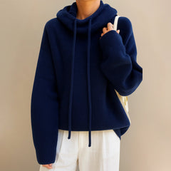 Annalina™ | Gestrickter Hoodie in Blau