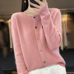 Mariana - Kuschelige Strickjacke Aus Wolle in Rosa