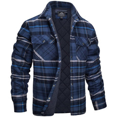 Sova - Herren-Holzfällerjacke Im Karierten Design in Bleu foncé