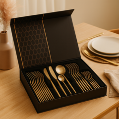 Ardenza | 24-teiliges Western-Steakbesteck-Set in Gold