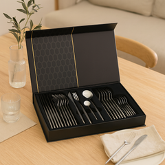 Ardenza | 24-teiliges Western-Steakbesteck-Set in Silber