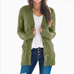 Lässiger Cardigan für Damen | Langarm in Olivgrün