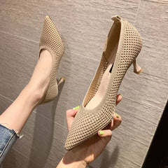 Chelly Sommertraum - Atmungsaktive Stiletto Mesh-Schuhe von Faszinierender Eleganz in Beige