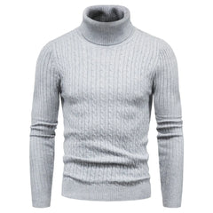 Rollkragenpullover gestrickt in Grau