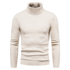 Rollkragenpullover gestrickt in Beige
