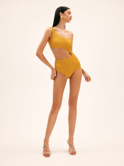 Belinda® | Badeanzug mit Sonnenblumen-Ausschnitt