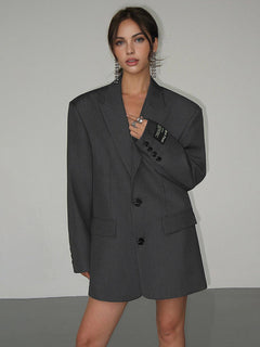 VANESSA | ÜBERGROSSER BLAZER in Dunkelgrau