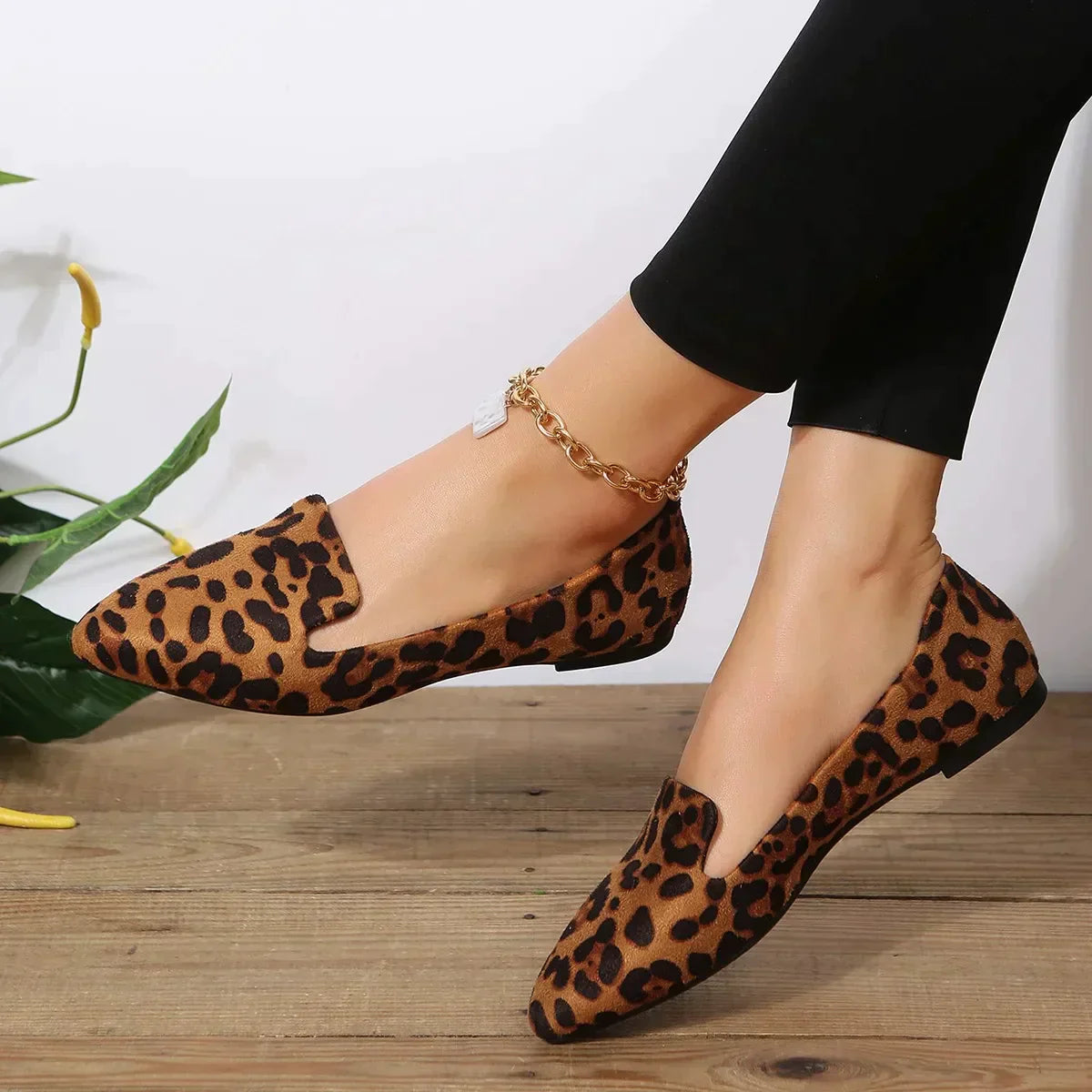 Marietta® | Loafer mit spitzer Zehenpartie und Leopardenmuster