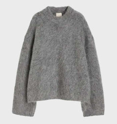 Merryn - Flauschiger Mohair-Pullover - Herbstmode in Grau
