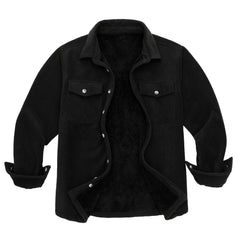 David | Stylische Holzfäller-Jacke Herren robust & warm in Schwarz